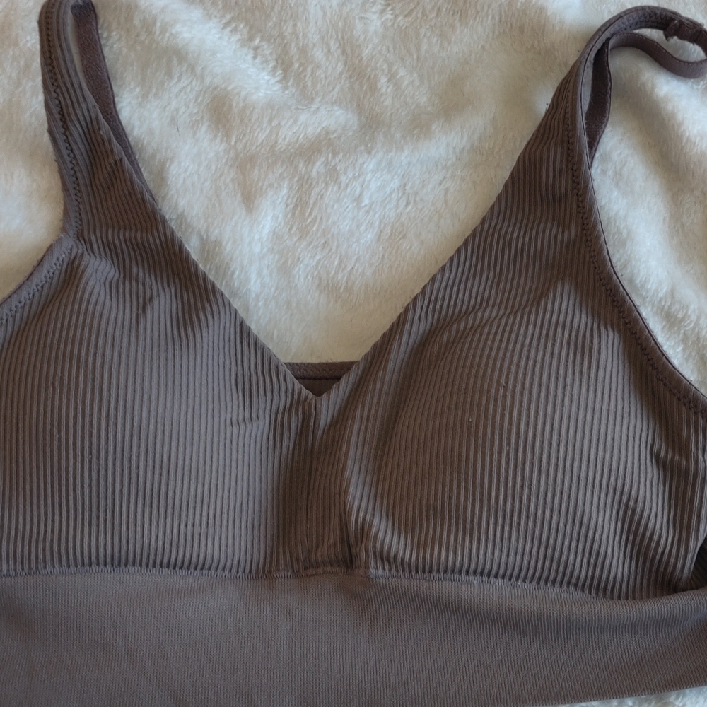 Jockey Ribbed Bralette - Brown